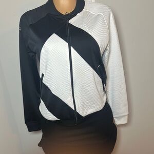 Vintage Adidas Black and White Women's Jacket